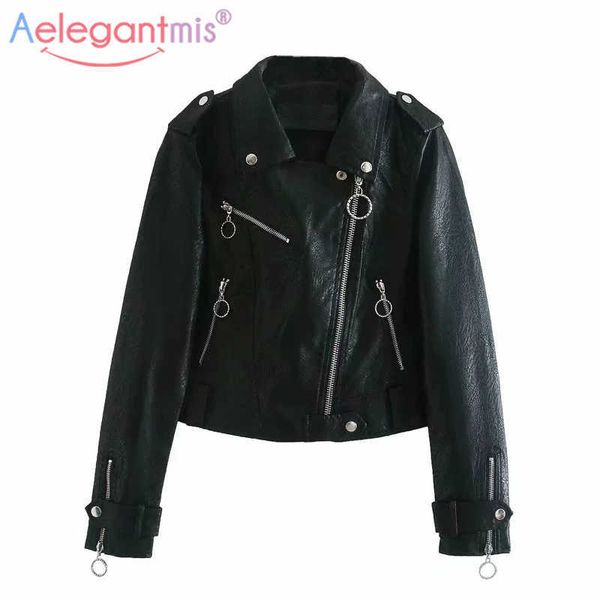 aelegantmis spring round zipper soft faux leather jacket women fashion motorcycle pu ladies basic street coat 210607, Black
aelegantmis spring round zipper soft faux leather jacket women fashion motorcycle pu ladies basic street coat 210607, Black