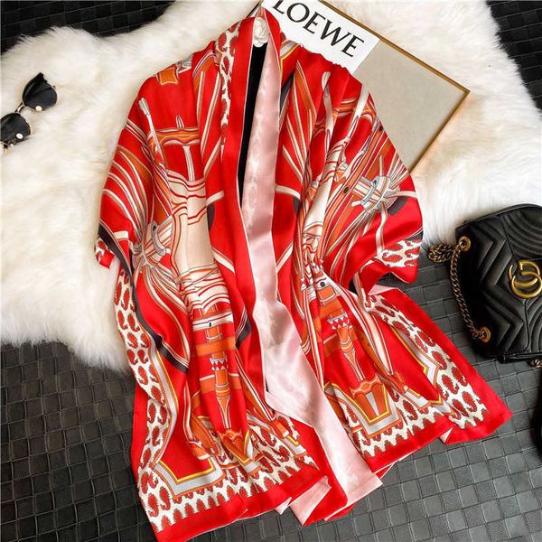 spring and summer scarf women's korean silk double-layer printed sunscreen shawl versatile decorative beach towel, Blue;gray
spring and summer scarf women's korean silk double-layer printed sunscreen shawl versatile decorative beach towel, Blue;gray