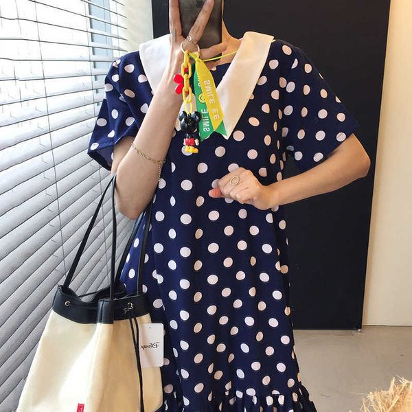 korejpaa women dress korean chic vintage doll collar hit color wave point loose casual short sleeved ruffles long dresses 210526, Black;gray
korejpaa women dress korean chic vintage doll collar hit color wave point loose casual short sleeved ruffles long dresses 210526, Black;gray