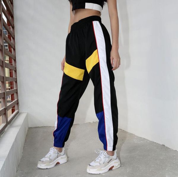 women high street long pants patchwork loose sweatpants streetwear casual jogger long trousers women sportswear long pants, Black;white
women high street long pants patchwork loose sweatpants streetwear casual jogger long trousers women sportswear long pants, Black;white