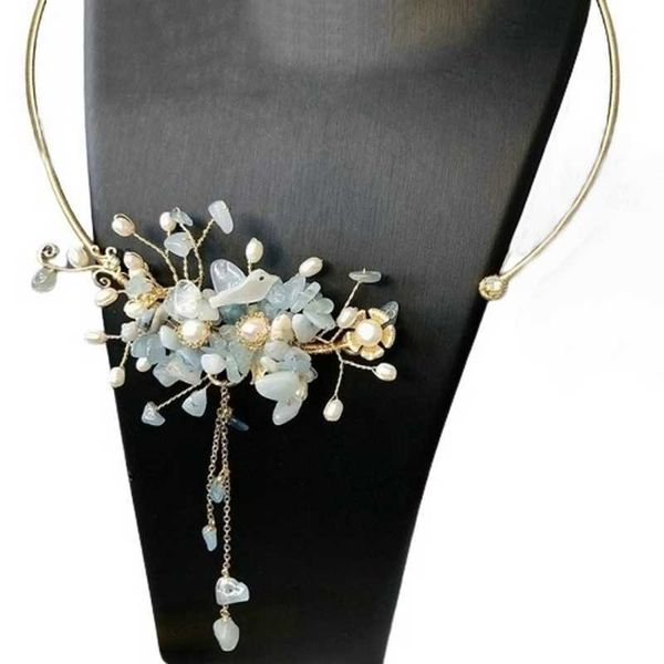 sinzry luxury jewelry personality natural blue stone freshwater pearl creative tassel chokers necklace band for women, Silver
sinzry luxury jewelry personality natural blue stone freshwater pearl creative tassel chokers necklace band for women, Silver