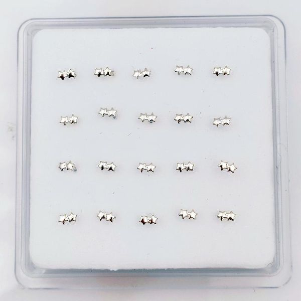 other double star nose pins 925 sterling silver stud piercing nariz body jewelry 20pcs/pack, Slivery;golden
other double star nose pins 925 sterling silver stud piercing nariz body jewelry 20pcs/pack, Slivery;golden