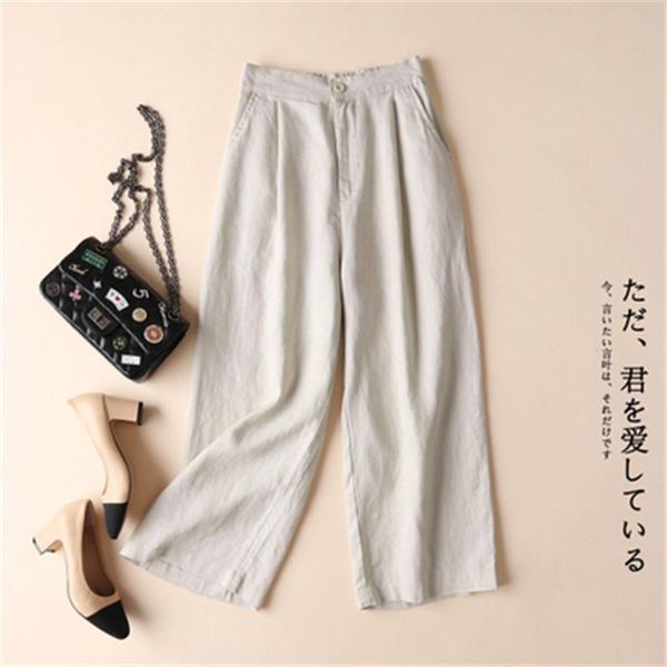 women's pants & capris womem cotton linen wide legg 2021 spring summer female vintage solid loose elegant pant ol casual trousers overs, Black;white
women's pants & capris womem cotton linen wide legg 2021 spring summer female vintage solid loose elegant pant ol casual trousers overs, Black;white