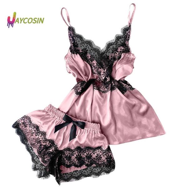 women's sleepwear women v-neck eyelash lace stain camisole pajamas bowknot shorts set pyjama sleeveless pijama sleep kobi, Black;red
women's sleepwear women v-neck eyelash lace stain camisole pajamas bowknot shorts set pyjama sleeveless pijama sleep kobi, Black;red