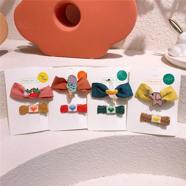 hair accessories 2 pcs sweet girl princess cute love lace hairpins fashion children's embroidery cartoon fruit bow duckbill clip, Slivery;white
hair accessories 2 pcs sweet girl princess cute love lace hairpins fashion children's embroidery cartoon fruit bow duckbill clip, Slivery;white