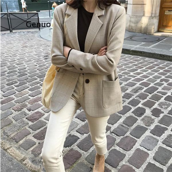 women's suits & blazers 2021 autumn winter elegant plaid checkered pockets jackets notched vintage lady wild, White;black
women's suits & blazers 2021 autumn winter elegant plaid checkered pockets jackets notched vintage lady wild, White;black
