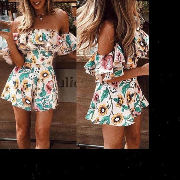 women summer jumpsuits off shoulder ruffle bodycon playsuit fashion floral printed bodysuits 2021 new, Black;white
women summer jumpsuits off shoulder ruffle bodycon playsuit fashion floral printed bodysuits 2021 new, Black;white