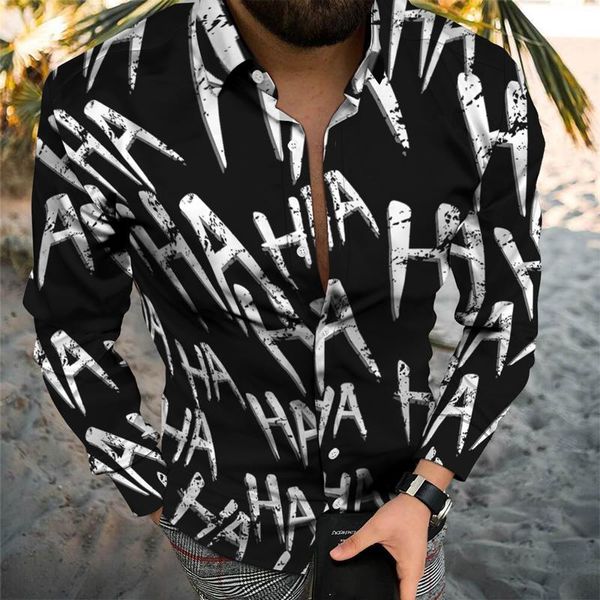 men's casual shirts autumn winter unique men long sleeves shirt trendy haha letter 3d pattern youthful vigorous style oversize 50kg-85k, White;black
men's casual shirts autumn winter unique men long sleeves shirt trendy haha letter 3d pattern youthful vigorous style oversize 50kg-85k, White;black