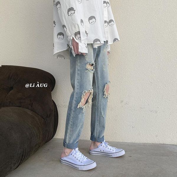 men's jeans men ripped skinny black/blue pencil biker pants party casual hole trousers streetwear 2021 denim man clothing s-2xl
men's jeans men ripped skinny black/blue pencil biker pants party casual hole trousers streetwear 2021 denim man clothing s-2xl