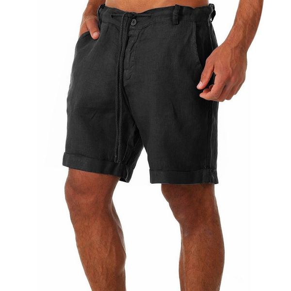 men's shorts casual fashion drawstring linen solid color short trousers male summer beach breathing, White;black
men's shorts casual fashion drawstring linen solid color short trousers male summer beach breathing, White;black