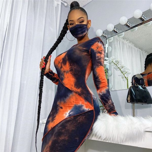 o neck fashion 2021 tie dye print women bodycon dress long sleeve party clubwear skinny pencil midi dress spring, Black;gray
o neck fashion 2021 tie dye print women bodycon dress long sleeve party clubwear skinny pencil midi dress spring, Black;gray