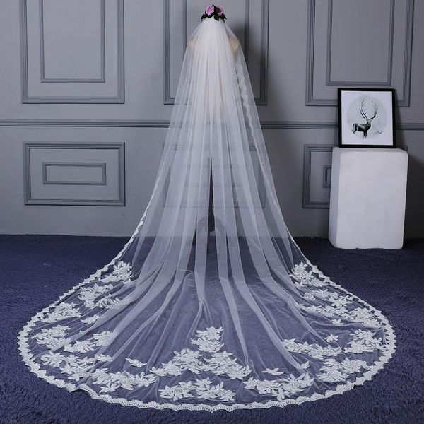 bridal veils 3 meters shallow ivory cathedral wedding long lace edge veil with comb bride accessories, Black
bridal veils 3 meters shallow ivory cathedral wedding long lace edge veil with comb bride accessories, Black