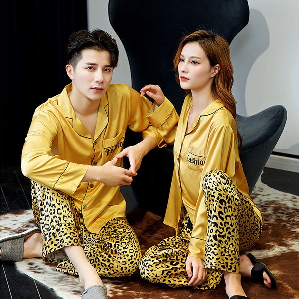 couple leopard printed pajamas set spring lovers men women long sleeve pants sleepwear satin homewear nightwear, Black;red
couple leopard printed pajamas set spring lovers men women long sleeve pants sleepwear satin homewear nightwear, Black;red