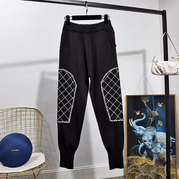 black knitted tracksuits women set handwork pearl pullover sweater pencil pants two piece outfits loose casual knit 2pc female 4s1x, Blue
black knitted tracksuits women set handwork pearl pullover sweater pencil pants two piece outfits loose casual knit 2pc female 4s1x, Blue