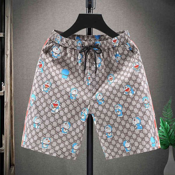 fashion shorts cartoon summer men's capris print, White;black