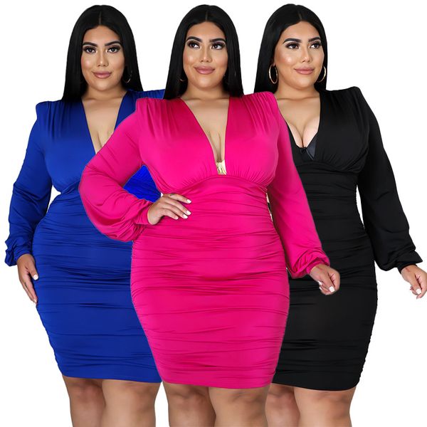 casual women plus size dresses fashion designer solid color hip large sizes dress v neck clue for female l/xl//xxxl/xxxxl, Black
casual women plus size dresses fashion designer solid color hip large sizes dress v neck clue for female l/xl//xxxl/xxxxl, Black
