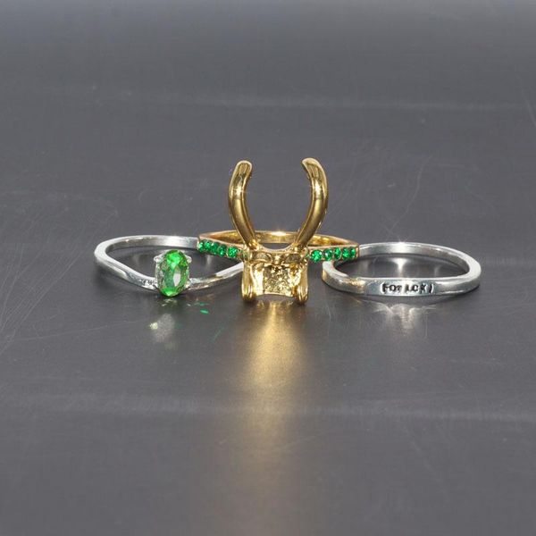 cluster rings nordic mythology evil god "loki" helmet ring 3-piece suit trendy men and women exquisite pendant jewelry, Golden;silver
cluster rings nordic mythology evil god "loki" helmet ring 3-piece suit trendy men and women exquisite pendant jewelry, Golden;silver