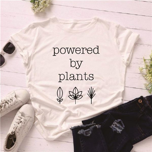 women's t-shirt powered by plants funny grunge animal rights tumblr vegan cotton aesthetic graphic tees women drop, White
women's t-shirt powered by plants funny grunge animal rights tumblr vegan cotton aesthetic graphic tees women drop, White