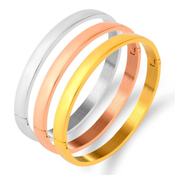 bangles bracelets fashion smooth titanium steel lovers clasp bracelet 3 color stainless minimalist men and women, Black
bangles bracelets fashion smooth titanium steel lovers clasp bracelet 3 color stainless minimalist men and women, Black