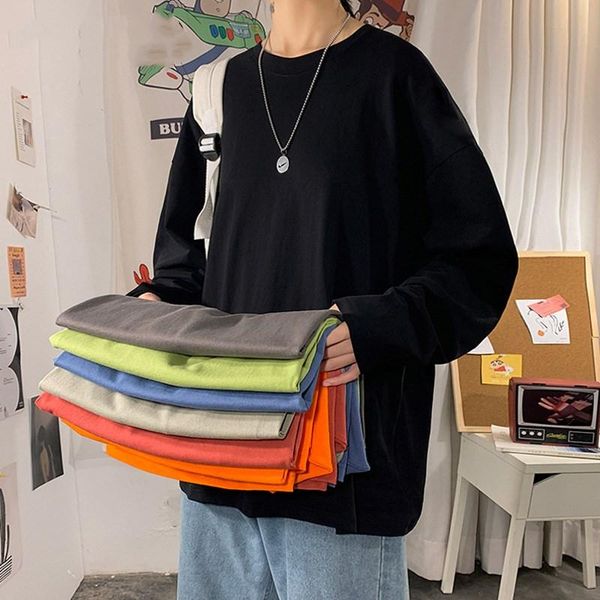 men's t-shirts men clothing 2021 casual all-match basic long-sleeved bottoming shirt ins trend round neck t-shirt loose autumn top, White;black
men's t-shirts men clothing 2021 casual all-match basic long-sleeved bottoming shirt ins trend round neck t-shirt loose autumn top, White;black