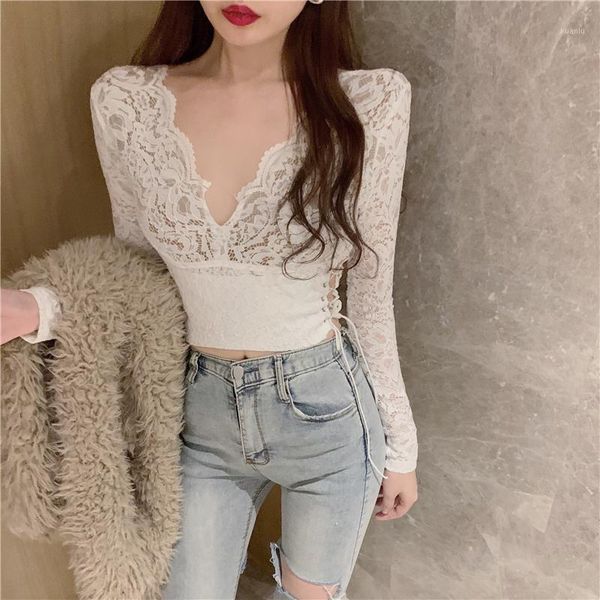 women's blouses & shirts v-neck chic lace up hollow out basic bottoming shirt 2021 all-match solid slim-fit spring, White
women's blouses & shirts v-neck chic lace up hollow out basic bottoming shirt 2021 all-match solid slim-fit spring, White