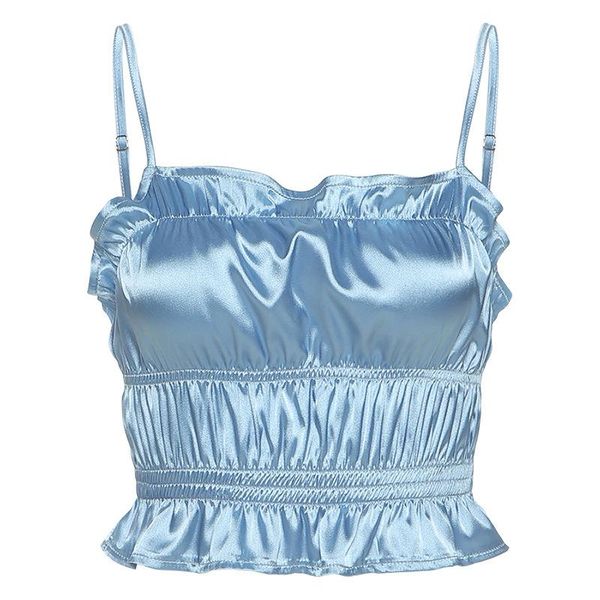 women's tanks & camis phoentin frill trim crop shirred women clothes 2021 boho stretchy tank slim fit solid blue black summer vest, White
women's tanks & camis phoentin frill trim crop shirred women clothes 2021 boho stretchy tank slim fit solid blue black summer vest, White
