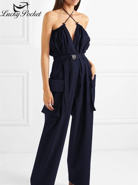 women's jumpsuits & rompers 2021 women summer solid color hanging neck loose sashes ladies fashion black high waist big pocket zy361, Black;white
women's jumpsuits & rompers 2021 women summer solid color hanging neck loose sashes ladies fashion black high waist big pocket zy361, Black;white