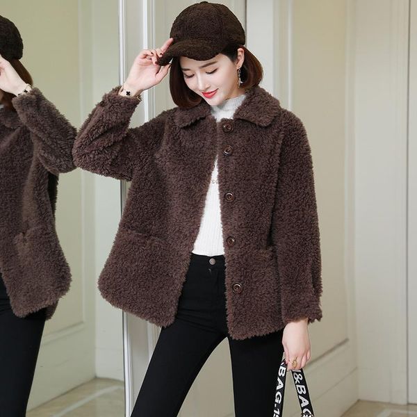 women's fur & faux women 2021 autumn winter sheep shearing short coats female real granular wool jackets ladies solid color warm ouitwe, Black
women's fur & faux women 2021 autumn winter sheep shearing short coats female real granular wool jackets ladies solid color warm ouitwe, Black