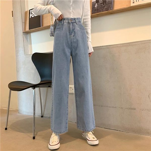 women's jeans in the spring of 2021 light color pants high ms wide-legged show thin waist straight slacks, Blue
women's jeans in the spring of 2021 light color pants high ms wide-legged show thin waist straight slacks, Blue