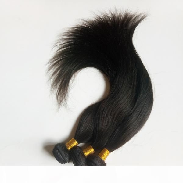 unprocessed peruvian malaysian virgin hair straight 4pc soft, Black