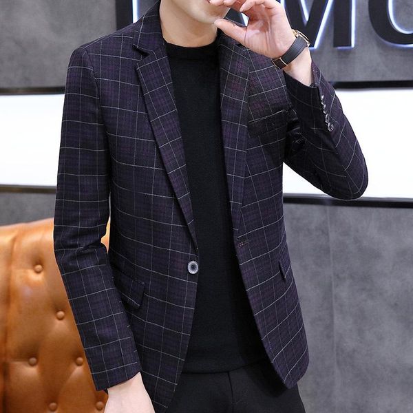 men's suits & blazers 2021 spring plaid suit jacket mens male casual slim fits coat brand men clothing blazer masculino, White;black
men's suits & blazers 2021 spring plaid suit jacket mens male casual slim fits coat brand men clothing blazer masculino, White;black