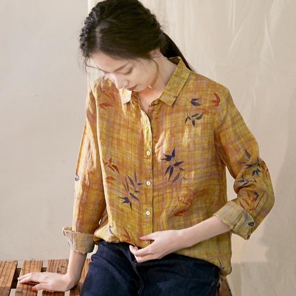 women's blouses & shirts spring autumn women loose plus size all-match vintage artisitc print natural fabric comfortable thin linen shi, White
women's blouses & shirts spring autumn women loose plus size all-match vintage artisitc print natural fabric comfortable thin linen shi, White