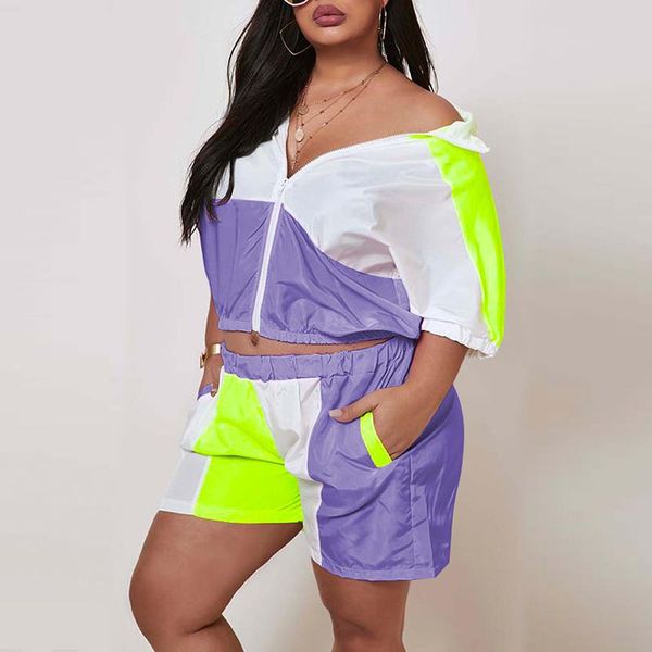 plus size tracksuits zipper 2pcs clothes set women turn-down collar short sleeves caot shorts for female casual ummer, Black
plus size tracksuits zipper 2pcs clothes set women turn-down collar short sleeves caot shorts for female casual ummer, Black