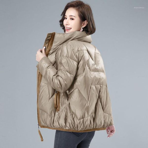 women's down & parkas women warm jacket 2021 autumn winter female fashion stand collar short light coats ladies soft outerwear q231, Black
women's down & parkas women warm jacket 2021 autumn winter female fashion stand collar short light coats ladies soft outerwear q231, Black