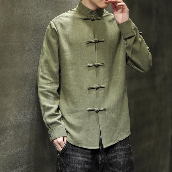 men's casual shirts spring autumn chinese style button for men cotton and linen long sleeve solid color shirt clothing, White;black
men's casual shirts spring autumn chinese style button for men cotton and linen long sleeve solid color shirt clothing, White;black