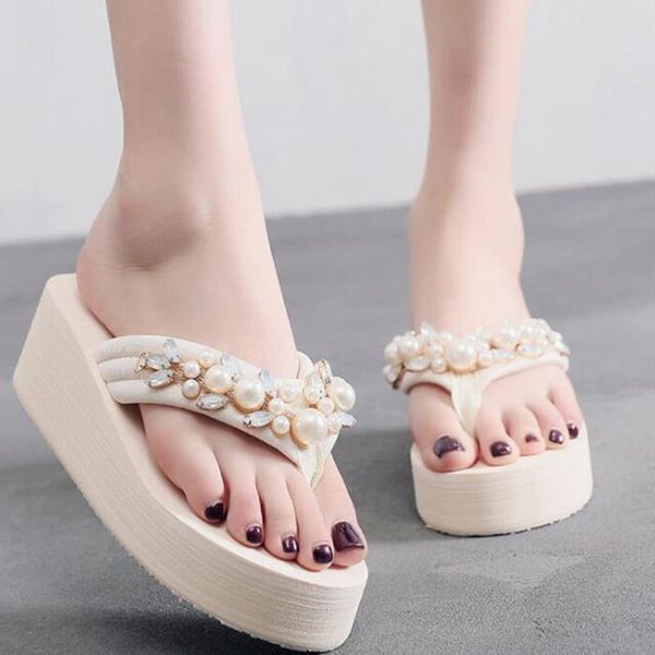 slippers fashion beach shoes 2021 female summer non-slip waterproof rhinestone pearl comfortable cool drag platform flip flop sh168, Black
slippers fashion beach shoes 2021 female summer non-slip waterproof rhinestone pearl comfortable cool drag platform flip flop sh168, Black