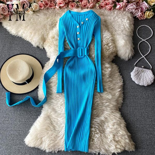 casual dresses yornmona autumn winter ladies dress elegant buttons v-neck knitted sweater with belt stretch knitting office bodycon, Black;gray
casual dresses yornmona autumn winter ladies dress elegant buttons v-neck knitted sweater with belt stretch knitting office bodycon, Black;gray