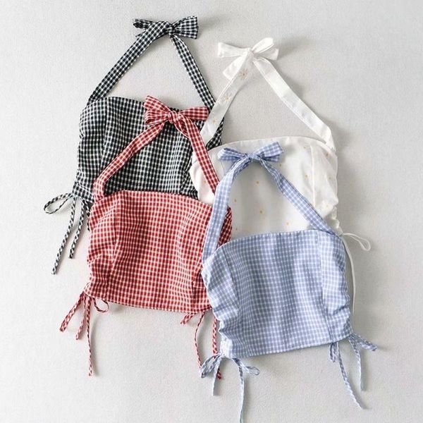 women's tanks & camis public wear women summer self-cultivation double drawstring back elastic tie neck plaid chest wrap sling, White
women's tanks & camis public wear women summer self-cultivation double drawstring back elastic tie neck plaid chest wrap sling, White