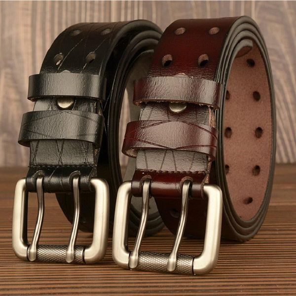 belts designer mens leisure belt metel double pin buckle waist strap british jeans accessories genuine leather business brown cinto, Black;brown
belts designer mens leisure belt metel double pin buckle waist strap british jeans accessories genuine leather business brown cinto, Black;brown
