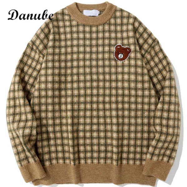 men's oversize women pullover vintage plaid print sweater japane harajuku cartoon knitted jumpter bf style female, White;black
men's oversize women pullover vintage plaid print sweater japane harajuku cartoon knitted jumpter bf style female, White;black