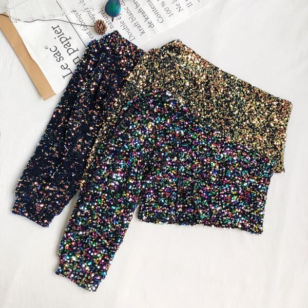 women's blouses & shirts autumn oblique collar beading tees off shoulders slim high waist bling glittering sequined shiny t-shirts crop, White
women's blouses & shirts autumn oblique collar beading tees off shoulders slim high waist bling glittering sequined shiny t-shirts crop, White