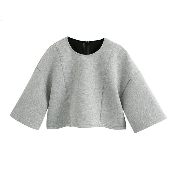 2021 new basic gray color short sleeve crop hoody shirts women back zipper sweatshirt blusas chic nxcq, Black
2021 new basic gray color short sleeve crop hoody shirts women back zipper sweatshirt blusas chic nxcq, Black