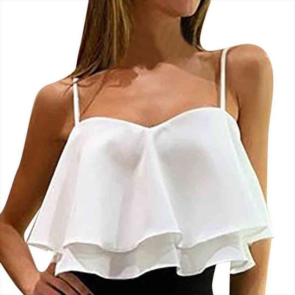 summer white camis crop women female y2k sleeveless spaghetti chiffon tunics solid color ruffle
summer white camis crop women female y2k sleeveless spaghetti chiffon tunics solid color ruffle