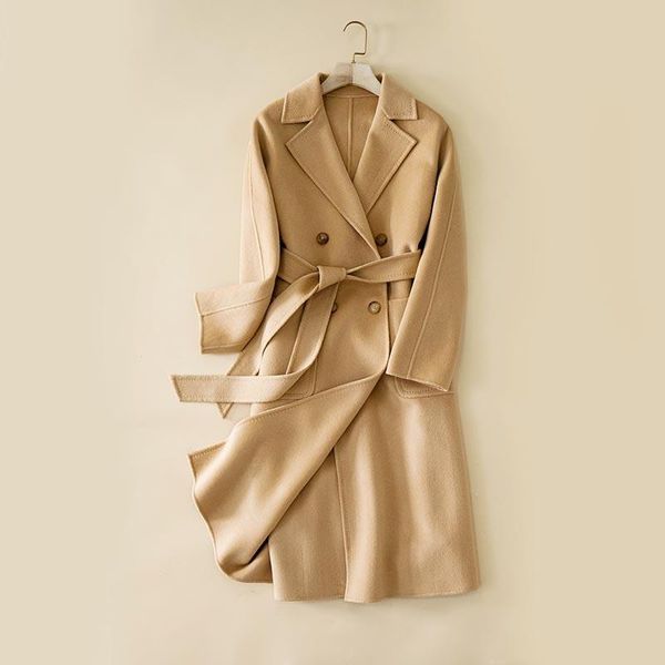 women's wool & blends luxury double buttons 100% cashmere outerwear winter thick warm jacket knitted ladies high-end coat female, Black
women's wool & blends luxury double buttons 100% cashmere outerwear winter thick warm jacket knitted ladies high-end coat female, Black