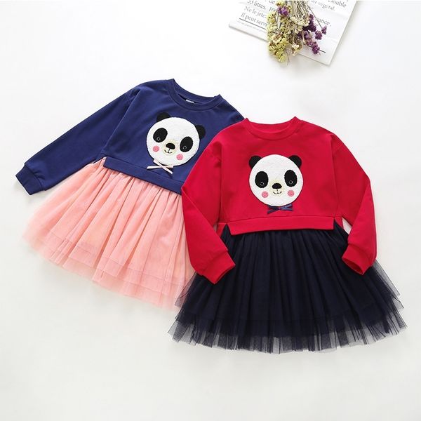 ins clothing autumn middle and small children's girls panda embroidered mesh dress, Red;yellow
ins clothing autumn middle and small children's girls panda embroidered mesh dress, Red;yellow