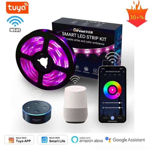 strips tuya smart led strip wi-fi rgb with alexa google voice remote control 2m color changeable for diy cut and paste
strips tuya smart led strip wi-fi rgb with alexa google voice remote control 2m color changeable for diy cut and paste