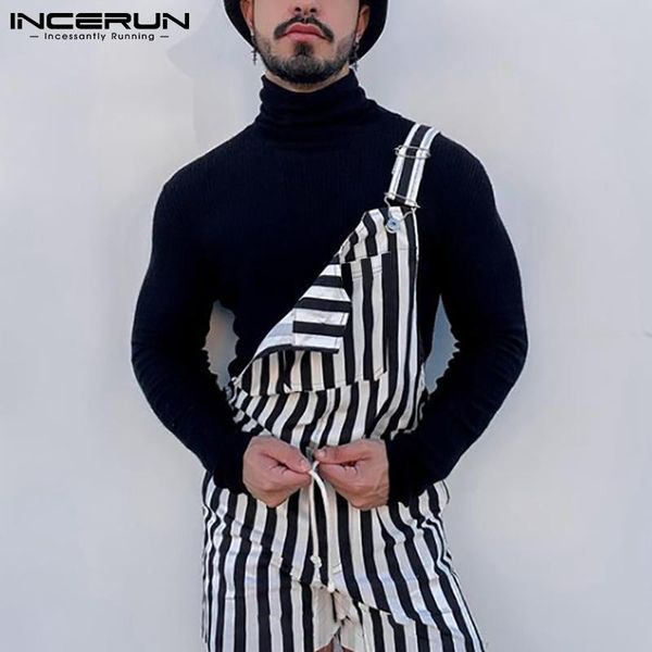 men's shorts fashion men striped rompers pockets streetwear casual suspenders bib jumpsuits drawstring playsuits 2021 overalls incerun, White;black
men's shorts fashion men striped rompers pockets streetwear casual suspenders bib jumpsuits drawstring playsuits 2021 overalls incerun, White;black