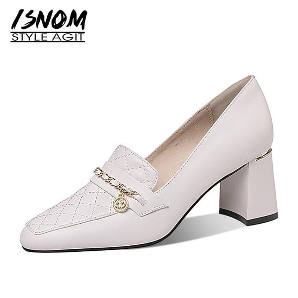 dress shoes isnom 2021 women chain pumps chunky heels square toe casual female genuine leather ladies slip on, Black
dress shoes isnom 2021 women chain pumps chunky heels square toe casual female genuine leather ladies slip on, Black