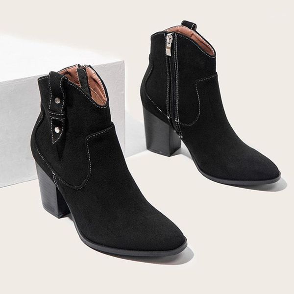 boots women zipper suede ankle shoes for ladies fashion square heels female sewing short boot woman autumn casual 2021, Black
boots women zipper suede ankle shoes for ladies fashion square heels female sewing short boot woman autumn casual 2021, Black