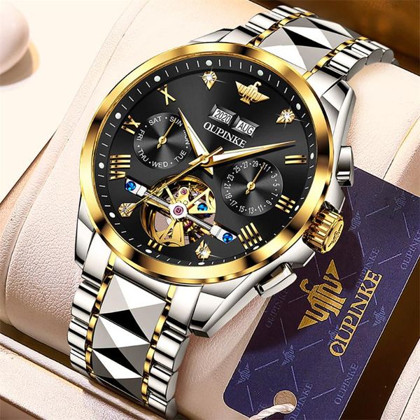 wristwatches oupinke men tourbillon mechanical watch hollow automatic watches waterproof multifunction skeleton wristwatch, Slivery;brown
wristwatches oupinke men tourbillon mechanical watch hollow automatic watches waterproof multifunction skeleton wristwatch, Slivery;brown